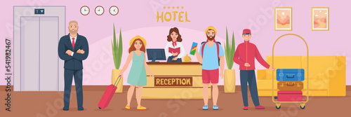 Hotel Staff Reception Composition
