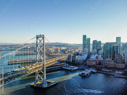 Aerial Drone Bay Bridge San Francisco
