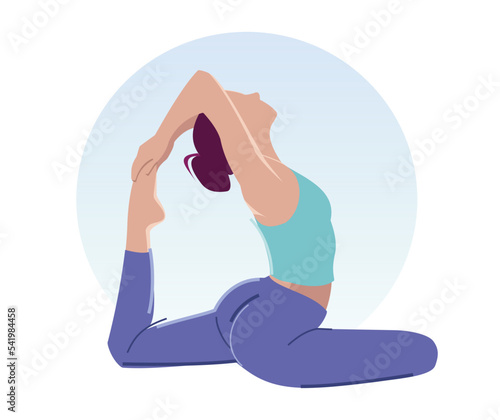 ​Woman in yoga pose -  illustration