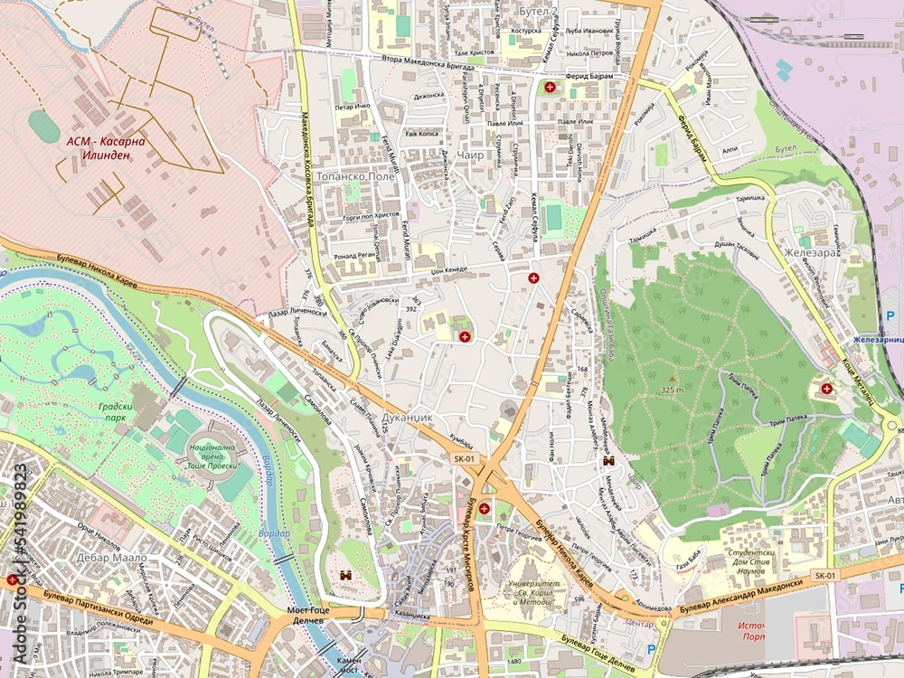 Cair, Macedonia. OSM. No legend Cair, Macedonia. OSM. No legend