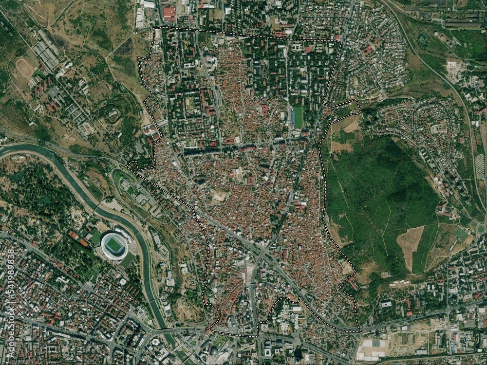 Fototapeta premium Cair, Macedonia. High-res satellite. No legend