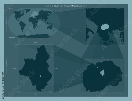 Veles, Macedonia. Described location diagram photo