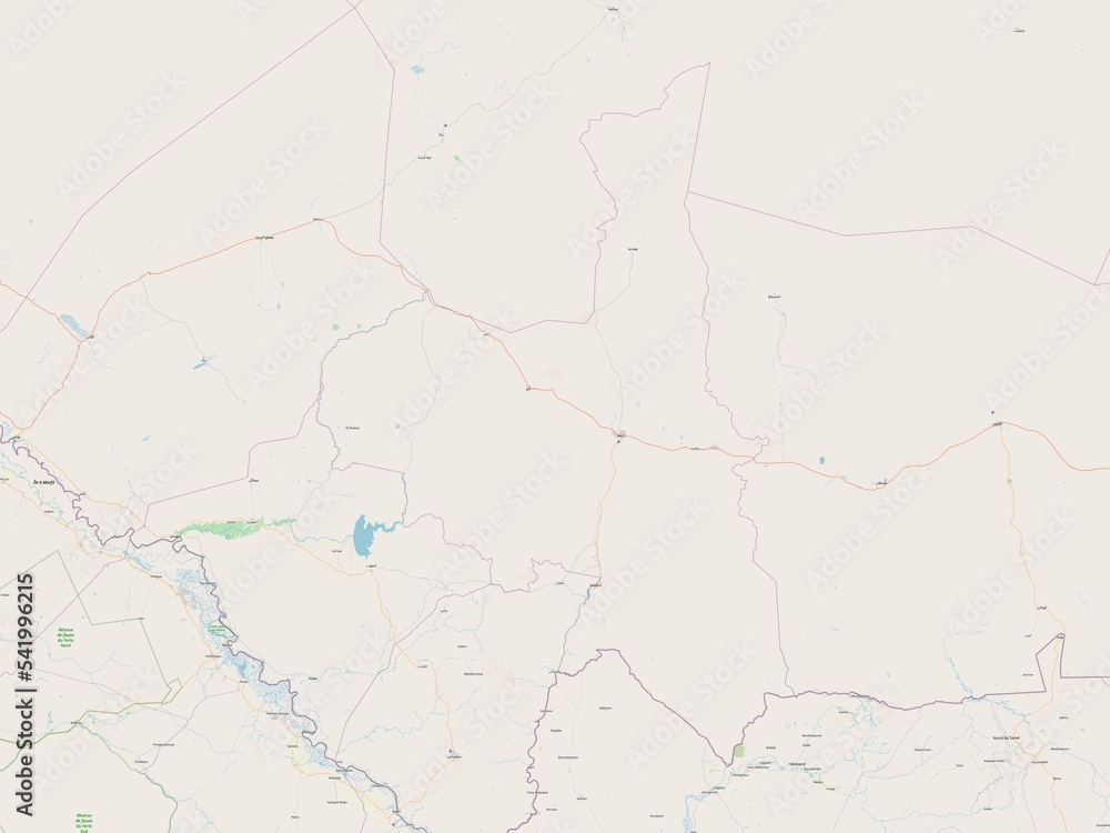 Fototapeta premium Assaba, Mauritania. OSM. No legend