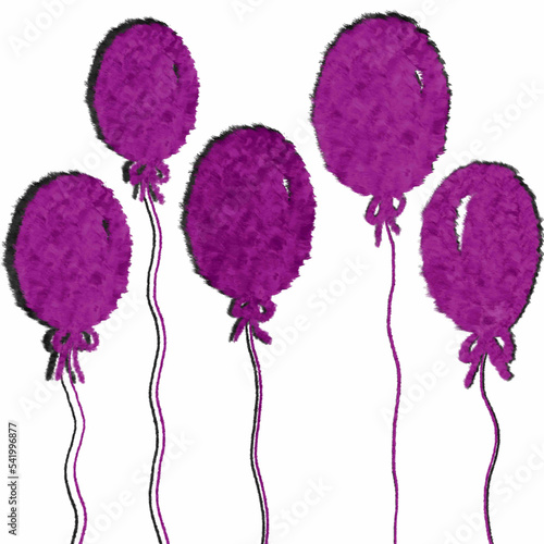 fur ball,fur balloon pink balloons isolated on white