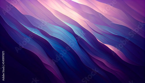 Tenderness in lilac-violet color. Beautiful drawing in the style of the aurora borealis. The lines change color from light at the top to dark at the bottom.