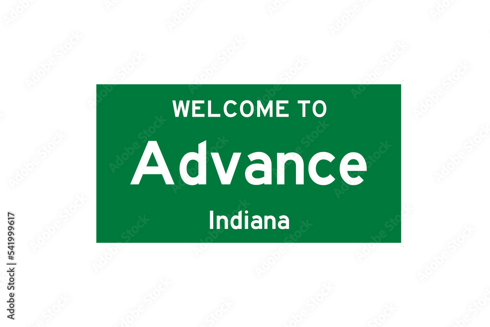 Advance, Indiana, USA. City limit sign on transparent background. Advance, Indiana, USA. City limit sign on transparent background.