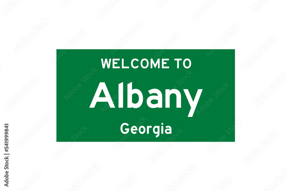 Albany, Georgia, USA. City limit sign on transparent background. Albany, Georgia, USA. City limit sign on transparent background.