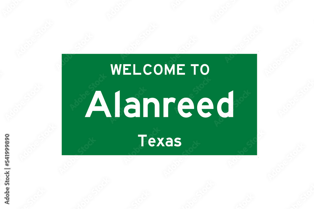 Alanreed, Texas, USA. City limit sign on transparent background. Alanreed, Texas, USA. City limit sign on transparent background.