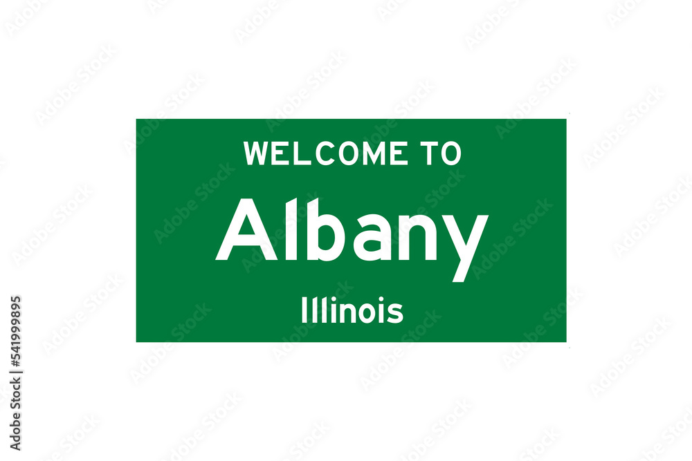 Albany, Illinois, USA. City limit sign on transparent background. Albany, Illinois, USA. City limit sign on transparent background.
