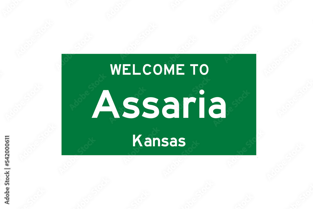 Assaria, Kansas, USA. City limit sign on transparent background. Assaria, Kansas, USA. City limit sign on transparent background.