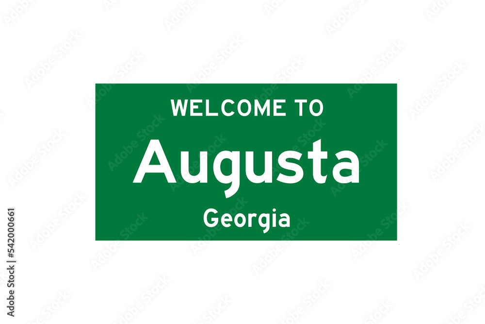 Augusta, Georgia, USA. City limit sign on transparent background. Augusta, Georgia, USA. City limit sign on transparent background.
