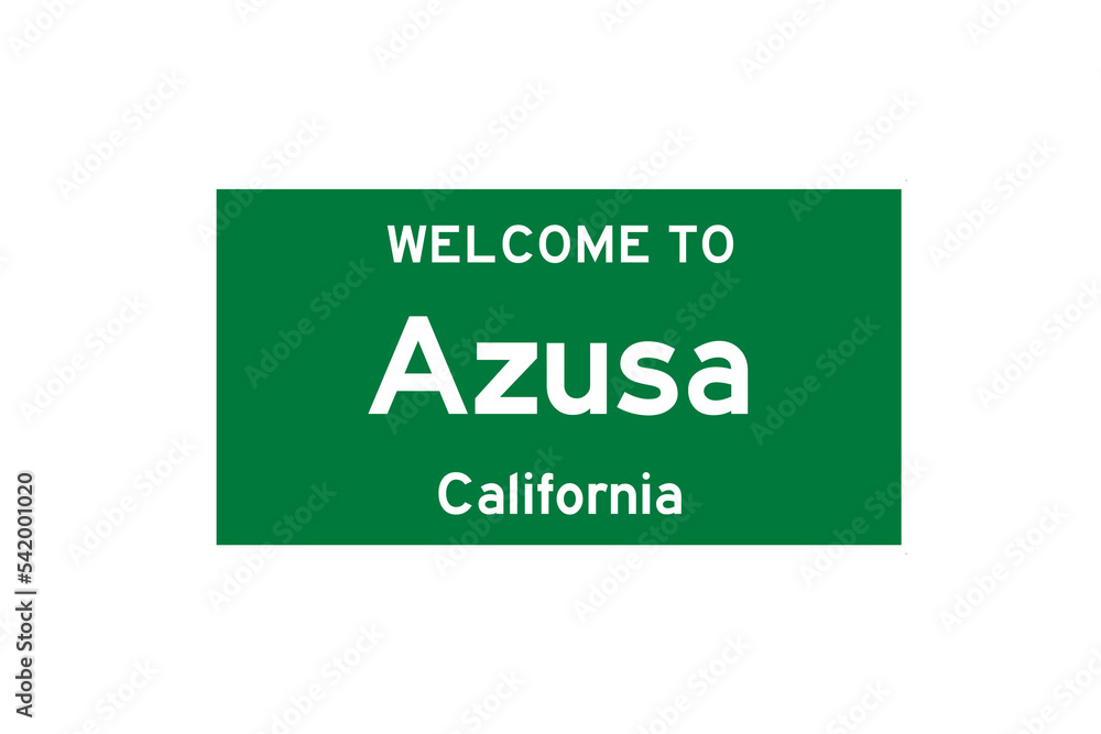 Azusa, California, USA. City limit sign on transparent background. Azusa, California, USA. City limit sign on transparent background.