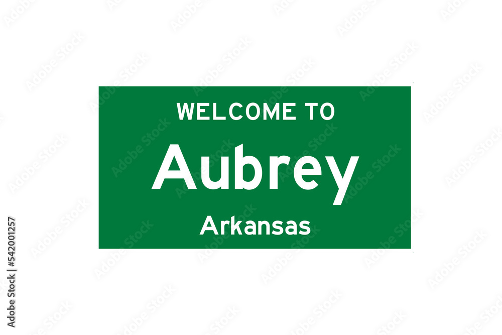 Aubrey, Arkansas, USA. City limit sign on transparent background. Aubrey, Arkansas, USA. City limit sign on transparent background.