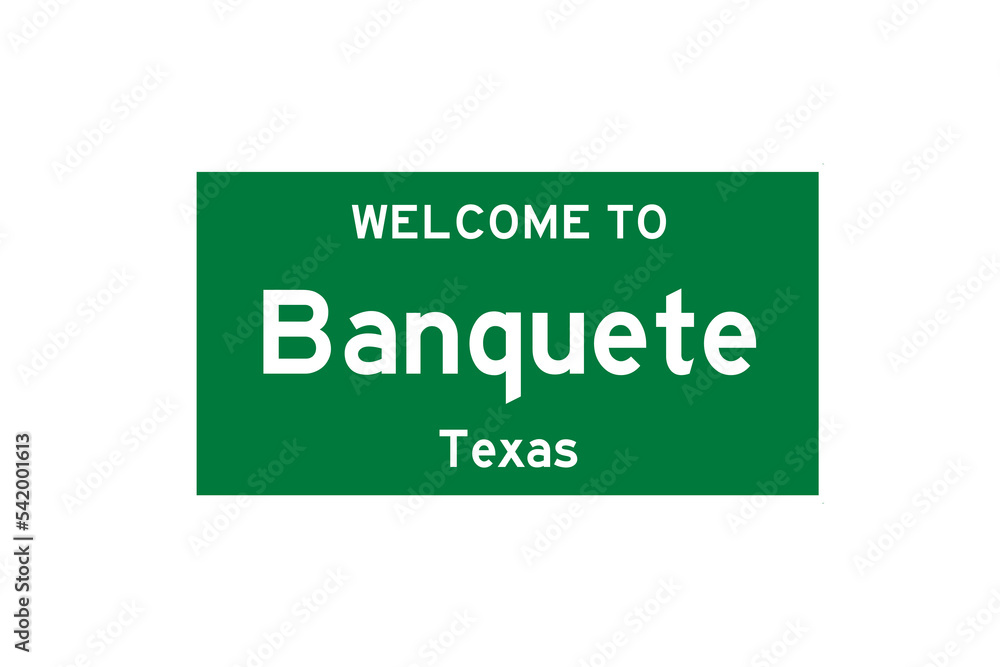 Banquete, Texas, USA. City limit sign on transparent background. Banquete, Texas, USA. City limit sign on transparent background.