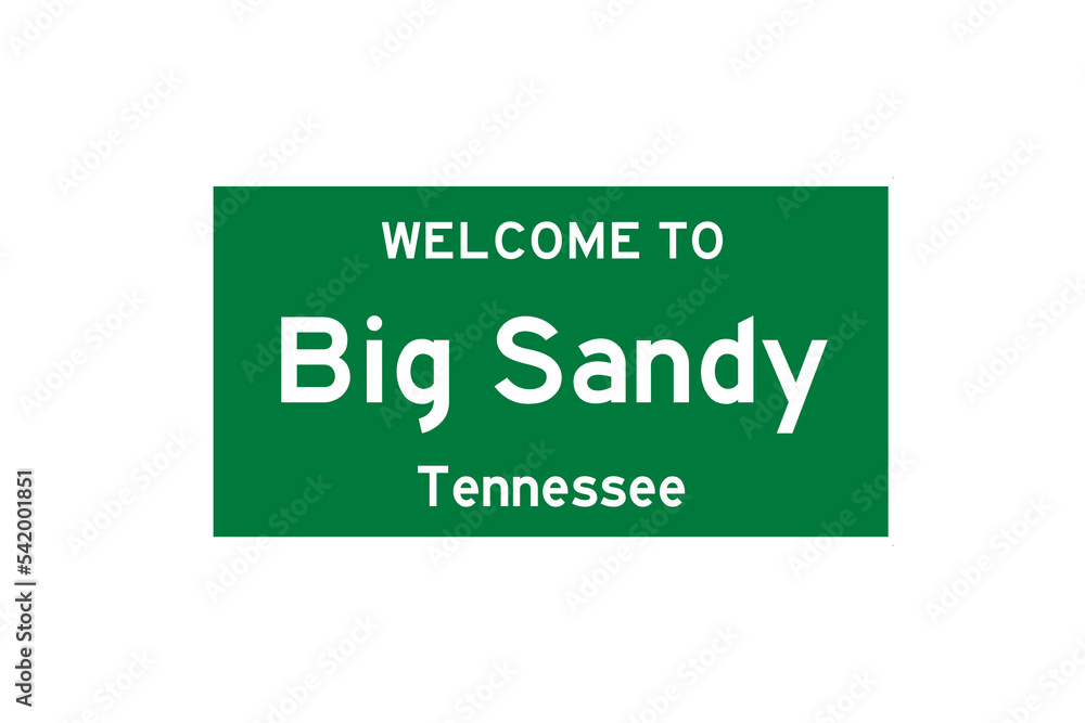 Big Sandy, Tennessee, USA. City limit sign on transparent background. 