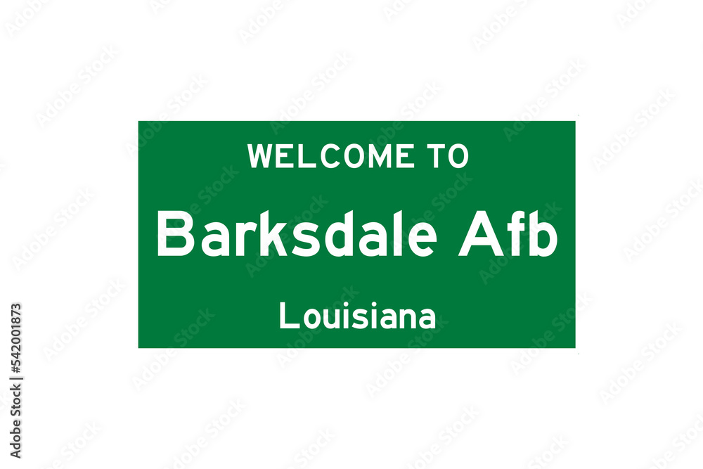 Barksdale Afb, Louisiana, USA. City limit sign on transparent background. Barksdale Afb, Louisiana, USA. City limit sign on transparent background.