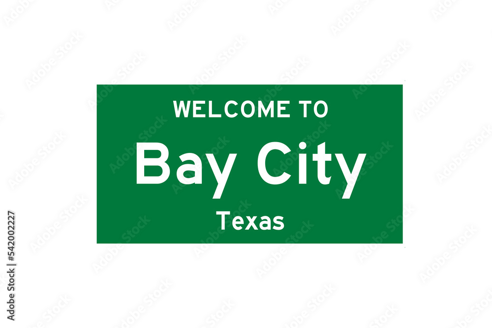 Bay City, Texas, USA. City limit sign on transparent background. Bay City, Texas, USA. City limit sign on transparent background.