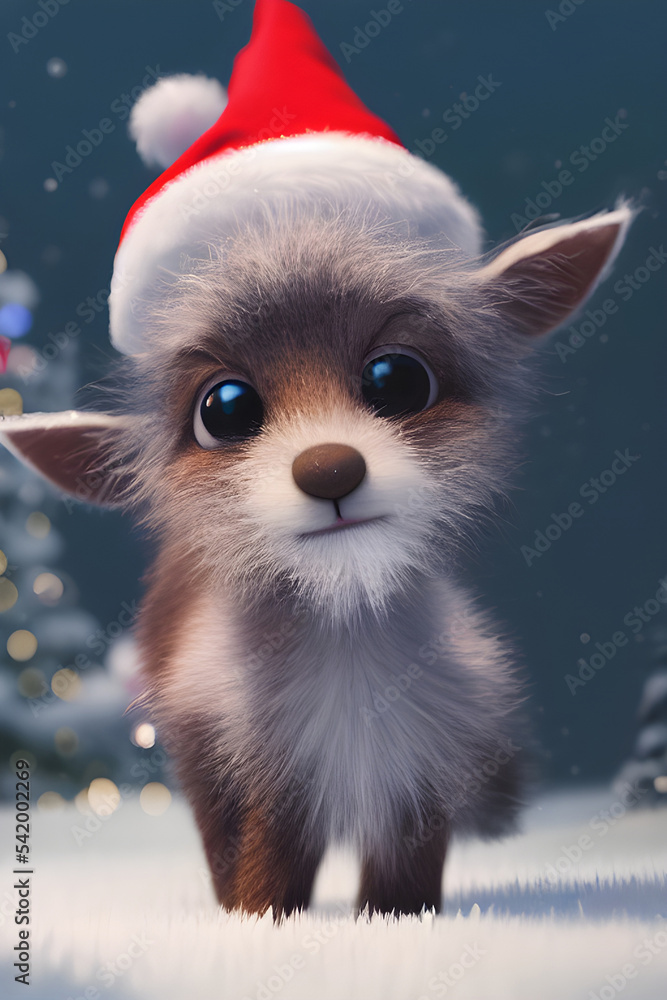 Cute reindeer dressed for christmas Cute reindeer dressed for christmas