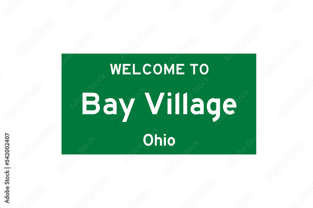 Bay Village, Ohio, USA. City limit sign on transparent background. Bay Village, Ohio, USA. City limit sign on transparent background.