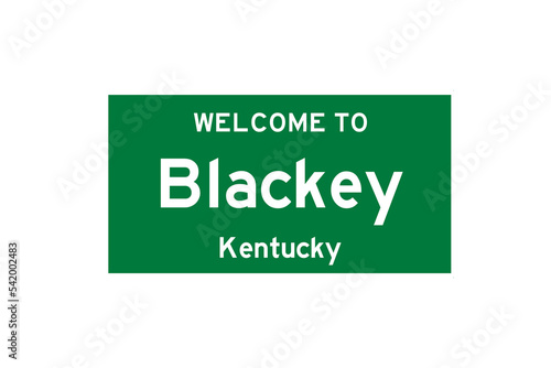 Blackey, Kentucky, USA. City limit sign on transparent background.  photo