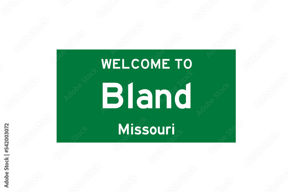 Bland, Missouri, USA. City limit sign on transparent background. Bland, Missouri, USA. City limit sign on transparent background.
