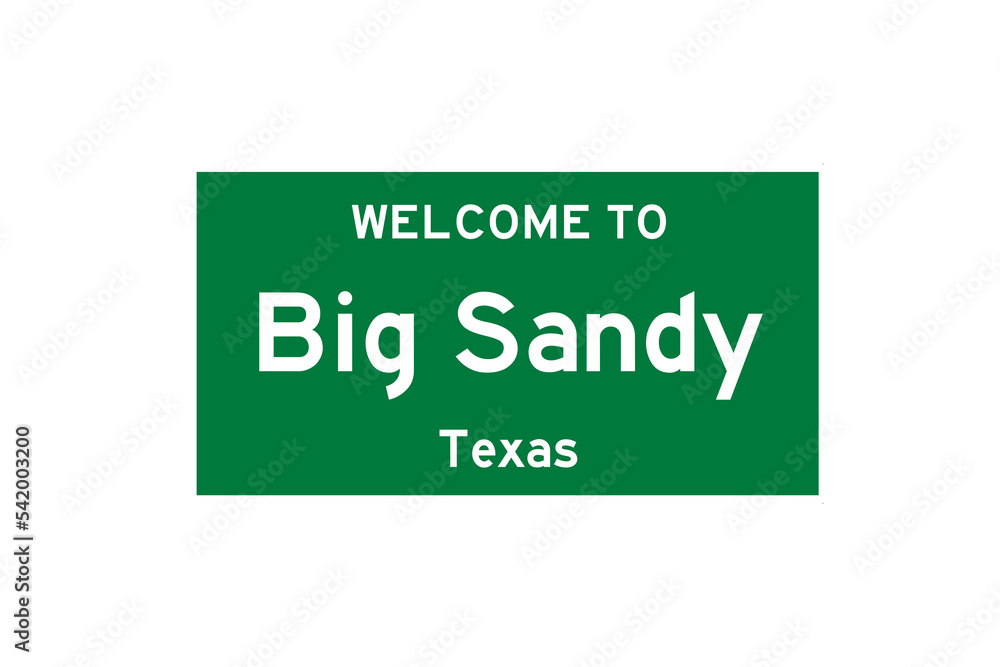 Big Sandy, Texas, USA. City limit sign on transparent background. Big Sandy, Texas, USA. City limit sign on transparent background.