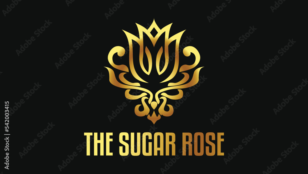 Luxury Golden Creative Modern Rose Flower Logo Design Template Luxury Golden Creative Modern Rose Flower Logo Design Template