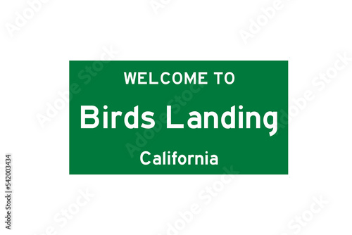 Birds Landing, California, USA. City limit sign on transparent background.  photo