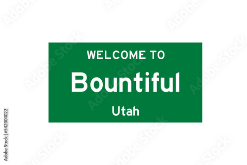 Fotografija Bountiful, Utah, USA. City limit sign on transparent background.