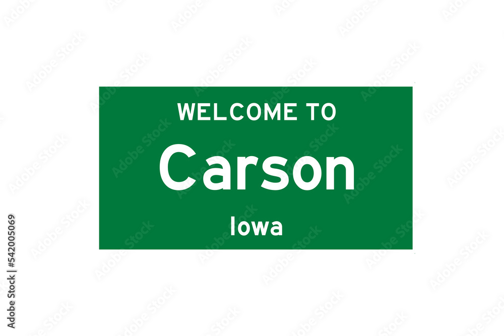 Carson, Iowa, USA. City limit sign on transparent background. Carson, Iowa, USA. City limit sign on transparent background.
