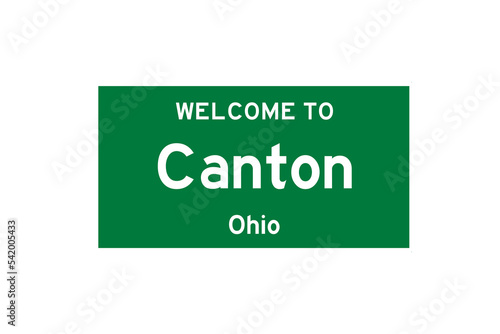 Foto Canton, Ohio, USA. City limit sign on transparent background.