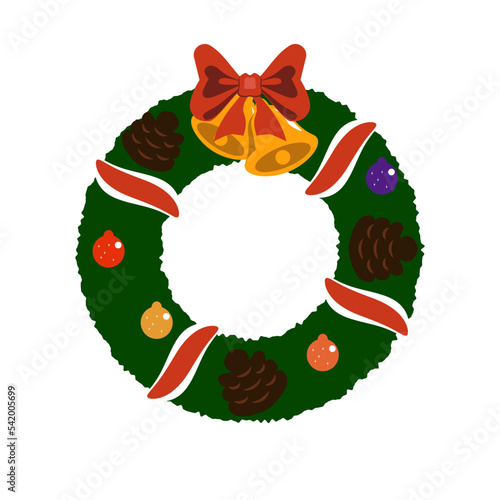 クリスマスリースのイラスト リアル