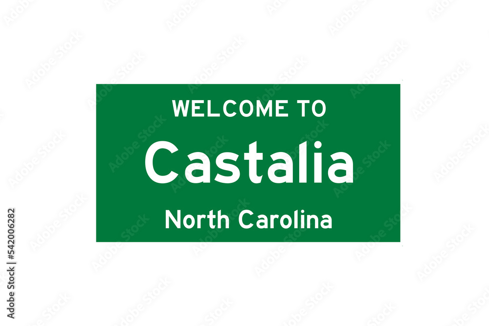 Castalia, North Carolina, USA. City limit sign on transparent background. Castalia, North Carolina, USA. City limit sign on transparent background.