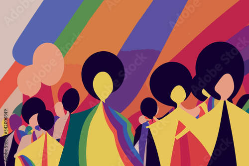 People tolerating lgbt community, illustration, lgbtq+ pride