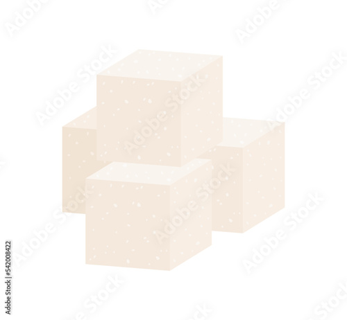 Sugar cubes isolated on a white background. Flat vector illustration