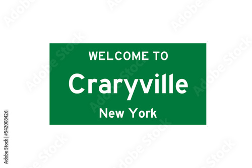 Craryville, New York, USA. City limit sign on transparent background.  photo