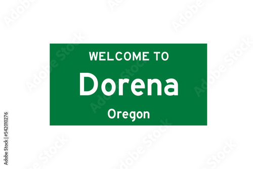 Dorena, Oregon, USA. City limit sign on transparent background.  photo