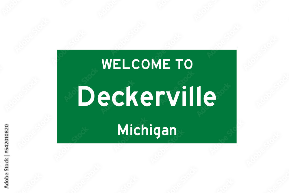 Deckerville, Michigan, USA. City limit sign on transparent background. Deckerville, Michigan, USA. City limit sign on transparent background.