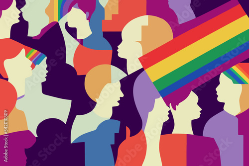 People tolerating lgbt community, illustration, lgbtq+ pride