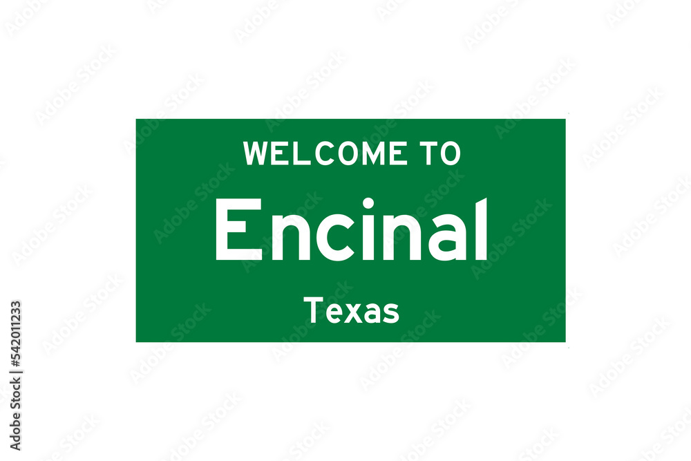 Encinal, Texas, USA. City limit sign on transparent background. Encinal, Texas, USA. City limit sign on transparent background.