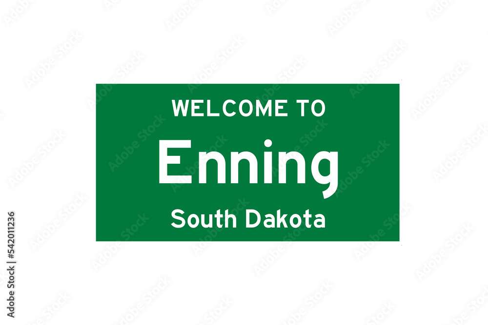 Enning, South Dakota, USA. City limit sign on transparent background. Enning, South Dakota, USA. City limit sign on transparent background.