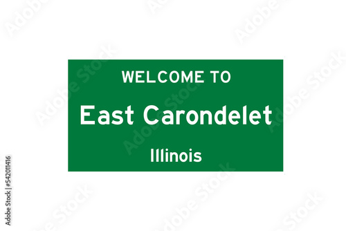 East Carondelet, Illinois, USA. City limit sign on transparent background.  photo
