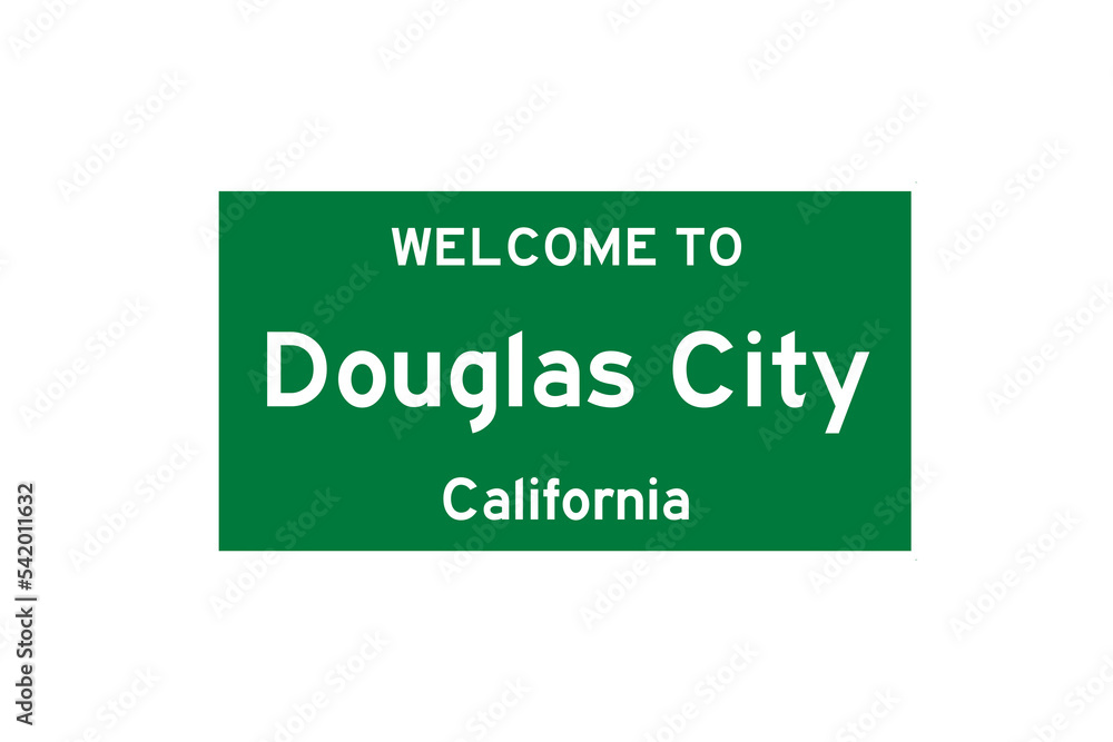 Douglas City, California, USA. City limit sign on transparent background. Douglas City, California, USA. City limit sign on transparent background.
