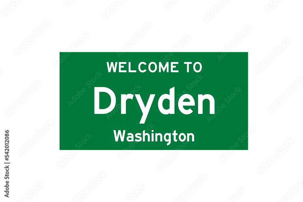 Dryden, Washington, USA. City limit sign on transparent background. Dryden, Washington, USA. City limit sign on transparent background.