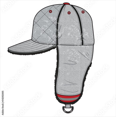 QUILTED TRAPPED CAP IN EDITABLE VECTOR