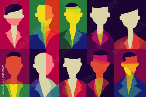 Lgbtq+ guys tolerance, stern look, illustration, lgbtq+ community support