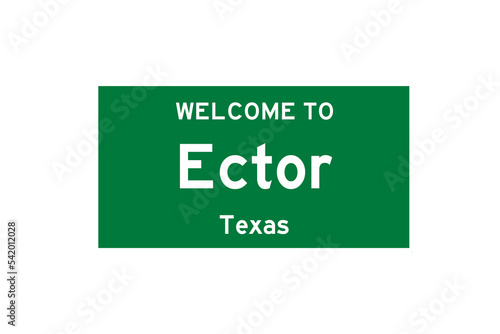 Ector, Texas, USA. City limit sign on transparent background.  photo