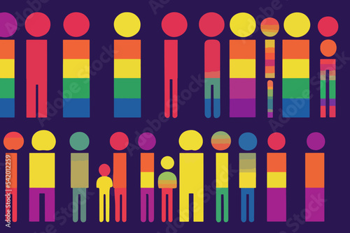 People tolerating lgbt community, illustration, lgbtq+ pride