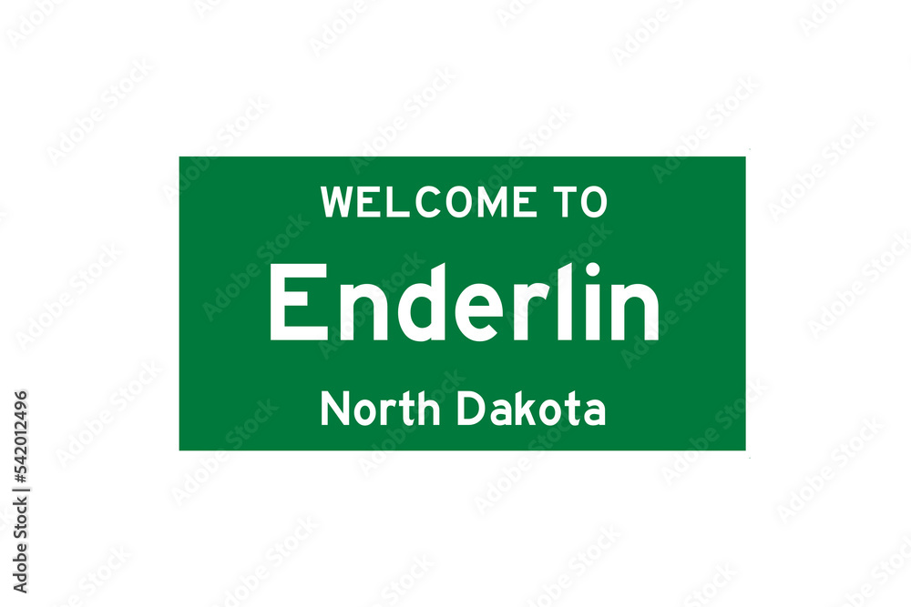 Enderlin, North Dakota, USA. City limit sign on transparent background. Enderlin, North Dakota, USA. City limit sign on transparent background.