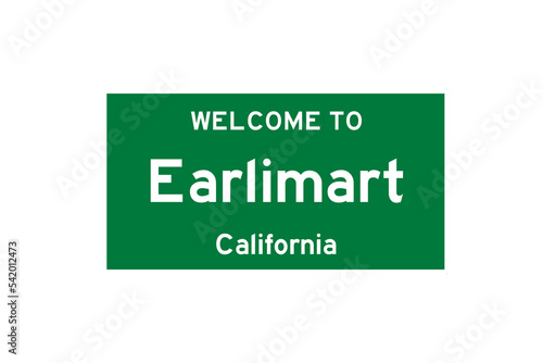 Earlimart, California, USA. City limit sign on transparent background.  photo